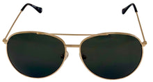 Load image into Gallery viewer, Timberland Sunglass Mens S Gold Metal Aviator Solid Green Lens TB7181 32N