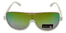 Load image into Gallery viewer, Guess Mens White Shield Sunglasses, Green MIrror Lens. GO00033. 21B