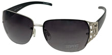 Load image into Gallery viewer, Esprit Womens Sunglass Silver Black Rectangle, Smoke Gradient Lens ET19287 505