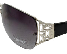 Load image into Gallery viewer, Esprit Womens Sunglass Silver Black Rectangle, Smoke Gradient Lens ET19287 505