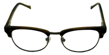 Load image into Gallery viewer, Lucky Big Kids Stainless Steel Square Metal Eyewear Frame. D806 Olive Horn. 47mm