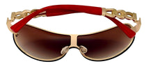 Load image into Gallery viewer, Guess Mens Gold Shield Sunglasses, Violet Gradient Lens. GO00037. 32G