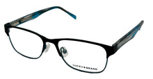 Load image into Gallery viewer, Lucky Brand Womens Eyeglass Black Blue Soft Rectangle Metal D707. 49mm