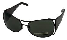 Load image into Gallery viewer, Carolina Herrera Black Womens Metal Rectangle Wrap Sunglass Green Lens H719