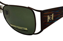 Load image into Gallery viewer, Carolina Herrera Black Womens Metal Rectangle Wrap Sunglass Green Lens H719