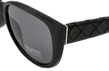 Load image into Gallery viewer, Esprit Womens Black Fashion Plastic Sunglass Cateye, Smoke Lens 19378 538