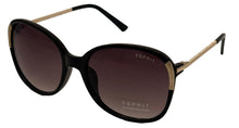 Load image into Gallery viewer, Esprit Womens Sunglass Black Gold Square Plastic Fashion Gradient Len 19453 538
