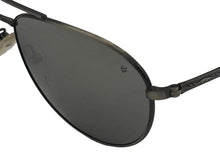 Load image into Gallery viewer, John Varvatos Mens Antique Gunmetal Aviator Wrap Sunglass, Mirror Lens V798
