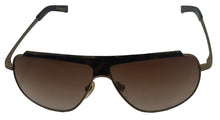 Load image into Gallery viewer, John Varvatos Mens Gold Metal Rectangle Aviator Sunglass Gradient Lens V754