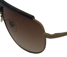Load image into Gallery viewer, John Varvatos Mens Gold Metal Rectangle Aviator Sunglass Gradient Lens V754