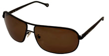 Load image into Gallery viewer, Zegna Men Dark Brown Rectangle Metal Polarized Sunglass SZ205 Q93P. 55mm
