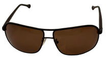Load image into Gallery viewer, Zegna Men Dark Brown Rectangle Metal Polarized Sunglass SZ205 Q93P. 55mm