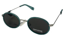 Load image into Gallery viewer, Converse Mens Teal Silver Oval Metal Sunglass, Solid Smoke Lens H111 Converse