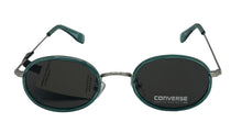 Load image into Gallery viewer, Converse Mens Teal Silver Oval Metal Sunglass, Solid Smoke Lens H111 Converse