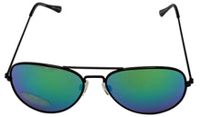 Load image into Gallery viewer, Perry Ellis Mens Sunglass Classic Black Metal Aviator, Green Mirror Lens PE47 6