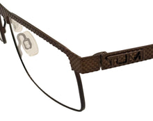 Load image into Gallery viewer, Tumi Mens Stailess Steel Rectangle Eyewear Frame T101 Brown 54mm