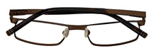 Load image into Gallery viewer, Tumi Mens Stailess Steel Rectangle Eyewear Frame T101 Brown 54mm