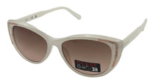 Load image into Gallery viewer, Guess Womens White Cat Eye Plastic Sunglass, Brown Gradient Lens GO00006 21F