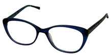 Load image into Gallery viewer, Jones New York Blue Unisex Plastic Soft Cat Eye Eyewear Frame, J774 57mm