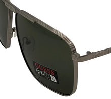 Load image into Gallery viewer, Guess Sunglass Mens Gunmetal Aviator Sunglass Green Lens GO00052 8N