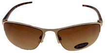 Load image into Gallery viewer, Perry Ellis Mens Sunglass Gold Metal Rimless Aviator, Brown Gradient Len PE14 2