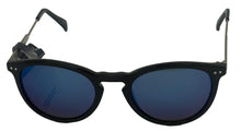 Load image into Gallery viewer, Converse Mens Round Nerd Plastic Black Sunglass, Blue Flash Lens Capitan