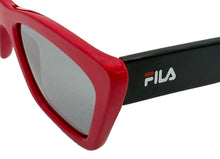 Load image into Gallery viewer, Fila Unisex Sunglasses Plastic Red Cateye, Mirror Lens. SF9481. Red