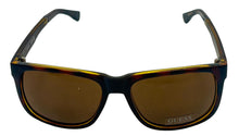Load image into Gallery viewer, Guess Sunglass Mens Havana Rectangle Plastic Wrap, Brown Lens GF0234. 52E