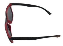 Load image into Gallery viewer, Perry Ellis Mens Sunglass Black Red Plastic Square, Solid Smoke Len PE84 2