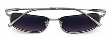 Load image into Gallery viewer, John Varvatos Mens Silver Rectangle Metal Aviator Sunglass V548