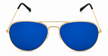 Load image into Gallery viewer, Tony Hawk Mens Sunglass Classic Gold Metal Aviator, Blue Mirror Lens TH47 2