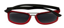 Load image into Gallery viewer, Perry Ellis Mens Sunglass Black Red Plastic Square, Solid Smoke Len PE84 2