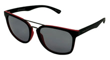 Load image into Gallery viewer, Perry Ellis Mens Sunglass Black Red Plastic Square, Solid Smoke Len PE84 2