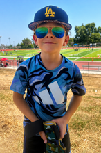Load image into Gallery viewer, Share Fila Big Kids Gold Metal Aviator Sunglass, Blue Mirror Lens SF1157 50mm