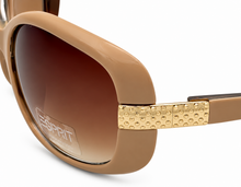 Load image into Gallery viewer, Esprit Womens Sunglass Light Brown Plastic Rectangle, Gradient Lens ET19261 565