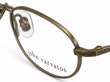 Load image into Gallery viewer, John Varvatos Eyeglasses Oval Men Gold Metal Eyewear Frame V127 48mm