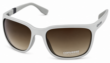 Load image into Gallery viewer, Converse Mens Matte White Gray Rectangle Wrap Plastic Sunglass, H118
