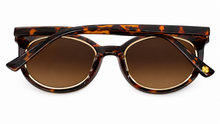 Load image into Gallery viewer, Lucky Brand Womens Tortoise Crystal Plastic Cateye Sunglass, Gradient Lens D2005