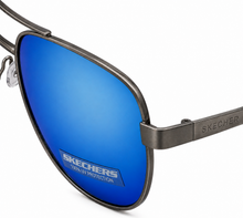 Load image into Gallery viewer, Skechers Mens Shiny Light Nickeltin Aviator Metal Sunglass. SE8058. 10X