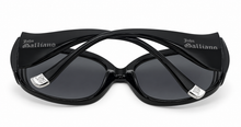 Load image into Gallery viewer, John Galliano Black Oversized Rectangle Plastic Sunglasses JG0022 1B