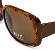 Load image into Gallery viewer, Esprit Women's Sunglasses Plastic Rectangle Wrap Brown Snake/Brown ET19306 535