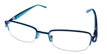 Load image into Gallery viewer, Jones New York Unisex Eyeglass Rimless Rectangle Teal Metal J136. 48mm