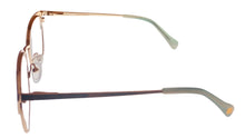 Load image into Gallery viewer, Lucky Womens Ophthalmic Eyeglass Soft Rectangle Teal Gold Metal D514 52mm