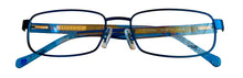 Load image into Gallery viewer, Lucky Brand Mens Ophthalmic Eyeglass Rectangle Blue Metal Zipper 47mm