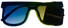 Load image into Gallery viewer, Lucky Brand Womens Plastic Black Large Square Sunglass, Gradient Lens D2006