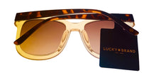 Load image into Gallery viewer, Lucky Brand Womens Plastic Taupe Large Square Sunglass, Gradient Lens D2006