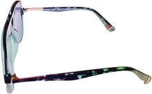 Load image into Gallery viewer, Fila Mens Plastic Black Crystal Green Aviator Sunglass, Smoke Lens SF9342 07M4