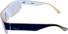 Load image into Gallery viewer, Fila Sunglass Mens Rectangle Plastic Blue White Wrap Sunglass SF9340. 5G3V Fila