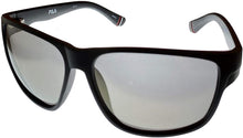 Load image into Gallery viewer, Fila Mens Matte Black Rectangle Plastic Wrap Sunglass, Flash Lens SF9337. U28G Fila