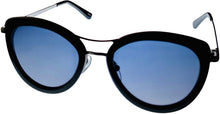 Load image into Gallery viewer, Lucky Brand Womens Black Plastic Cateye Sunglass, Smoke Lens Luna Lucky Brand